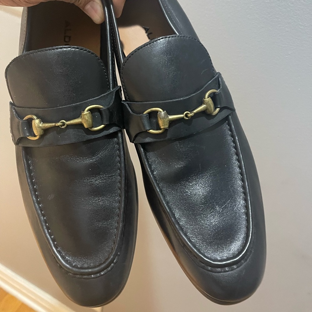 NWT Aldo Loafers shoes with horse-bit detail Black Sz 10.5 - Picture 2 of 15